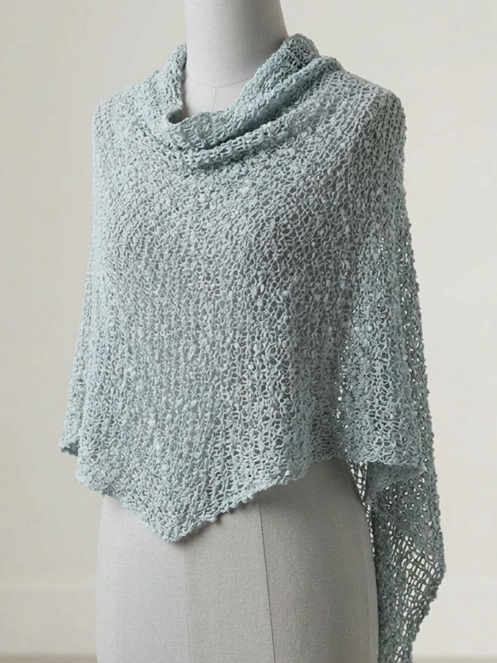 Light Blue Open Knit Women's Sweater - Lightweight Layering Top